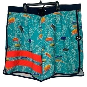 Hurley Phantom Swim Trunks Mens 38 Blue Board‎ Shorts Bathing Suit